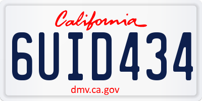 CA license plate 6UID434