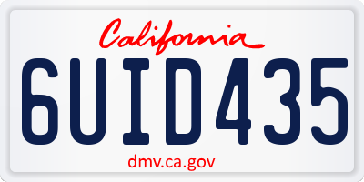 CA license plate 6UID435