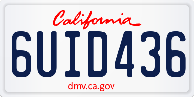 CA license plate 6UID436