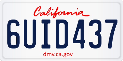 CA license plate 6UID437