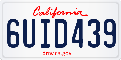 CA license plate 6UID439