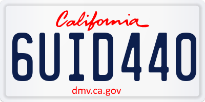 CA license plate 6UID440