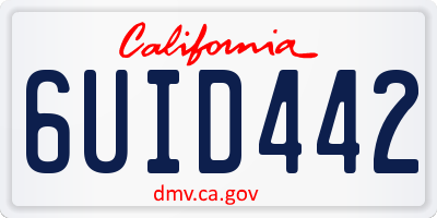 CA license plate 6UID442