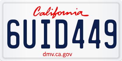 CA license plate 6UID449