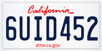 CA license plate 6UID452
