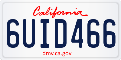 CA license plate 6UID466
