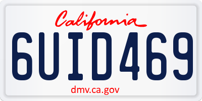CA license plate 6UID469