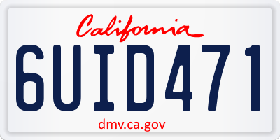CA license plate 6UID471
