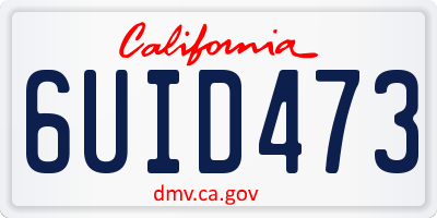 CA license plate 6UID473