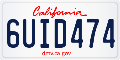 CA license plate 6UID474