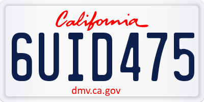 CA license plate 6UID475