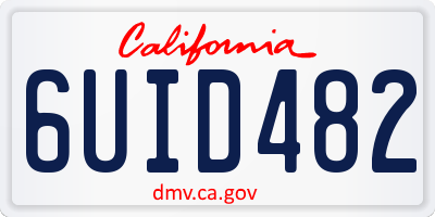 CA license plate 6UID482