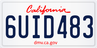 CA license plate 6UID483