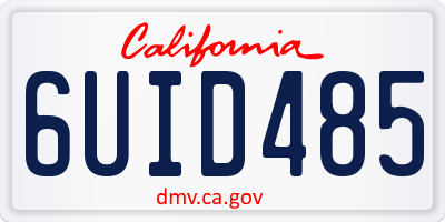 CA license plate 6UID485