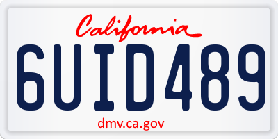 CA license plate 6UID489