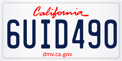 CA license plate 6UID490