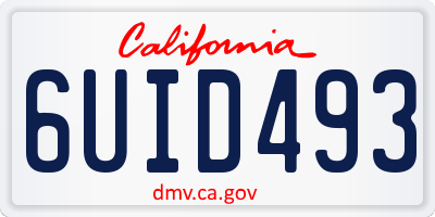 CA license plate 6UID493