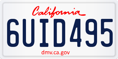CA license plate 6UID495
