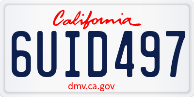 CA license plate 6UID497
