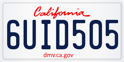 CA license plate 6UID505