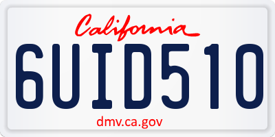 CA license plate 6UID510