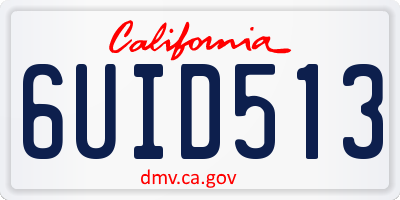CA license plate 6UID513