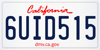 CA license plate 6UID515