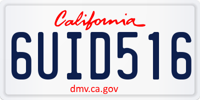 CA license plate 6UID516
