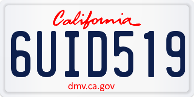 CA license plate 6UID519