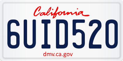 CA license plate 6UID520