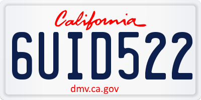 CA license plate 6UID522