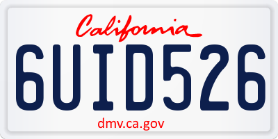 CA license plate 6UID526