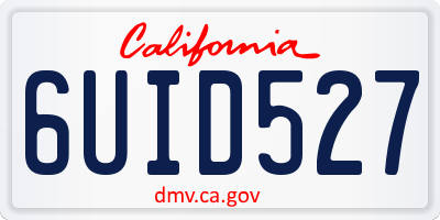 CA license plate 6UID527