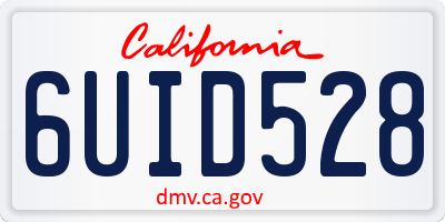 CA license plate 6UID528