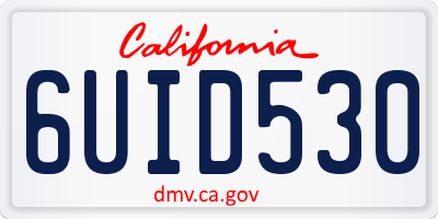 CA license plate 6UID530
