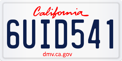 CA license plate 6UID541