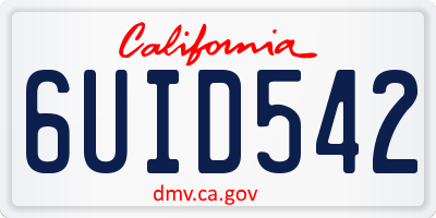 CA license plate 6UID542