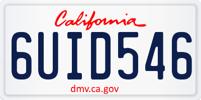 CA license plate 6UID546