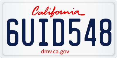 CA license plate 6UID548