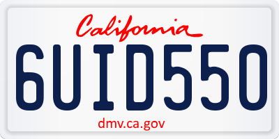 CA license plate 6UID550
