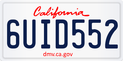 CA license plate 6UID552