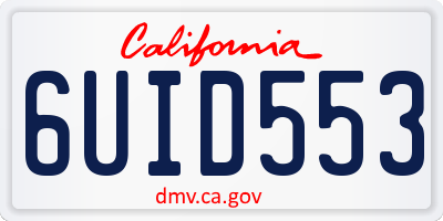 CA license plate 6UID553