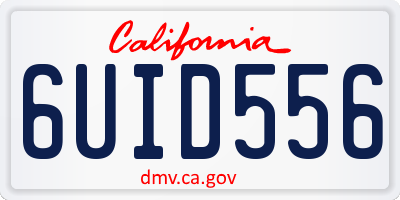 CA license plate 6UID556