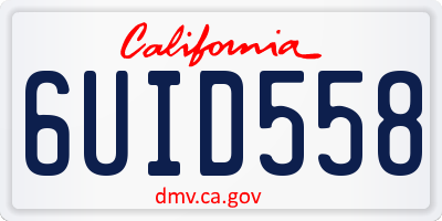 CA license plate 6UID558