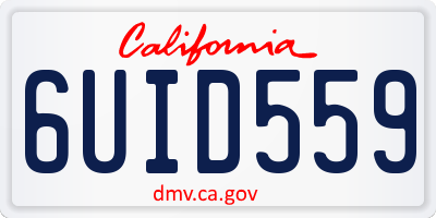 CA license plate 6UID559