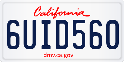 CA license plate 6UID560