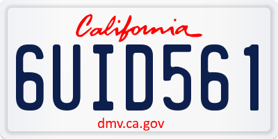 CA license plate 6UID561