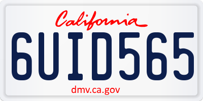 CA license plate 6UID565