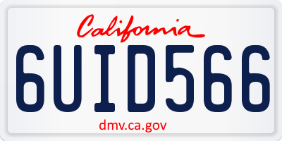 CA license plate 6UID566