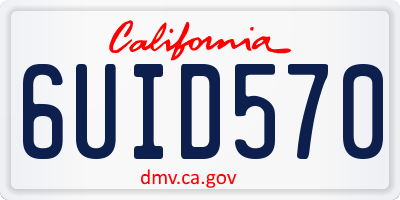 CA license plate 6UID570